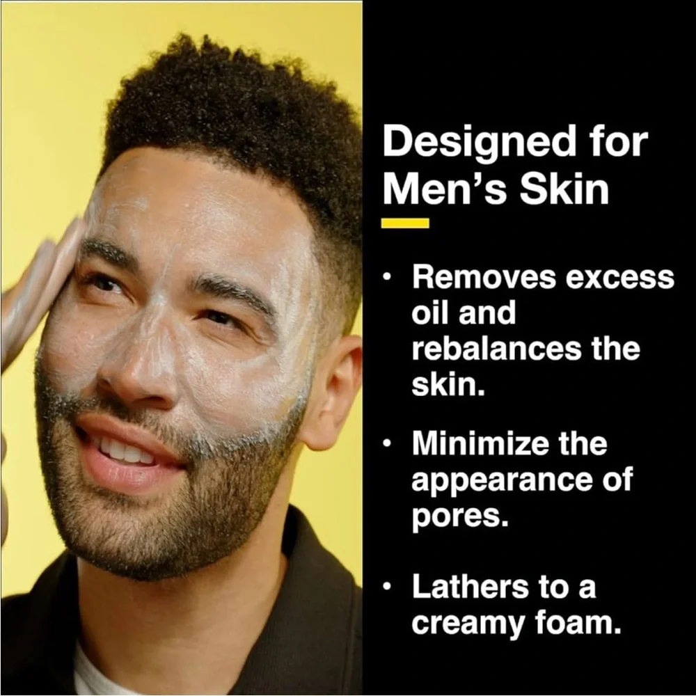 LUMIN Skin care Defense For Men Charcoal Face Wash Daily Detox 3.38 Fl.Oz No Box